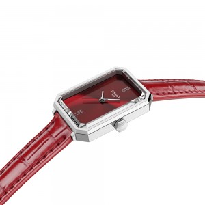 Tissot Srv 30MM T160.110.16.423.00 Quartz Ανοξείδωτο ατσάλι Κόκκινο δερμάτινο λουρί Κόκκινο χρώμα καντράν