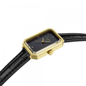 Tissot Srv 30MM T160.110.36.126.00 Quartz Ανοξείδωτο ατσάλι Μαύρο δερμάτινο Μαύρο Λευκό φίλντισι χρώμα καντράν Επιχρυσωμ΄ένη στεφάνη