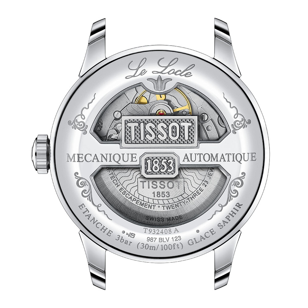 Tissot Le Locle Cosc 39MM 18k Gold bezel T932.408.41.033.00 Αυτόματο Ανοξείδωτο ατσάλι Μπρασελέ Ασημί χρώμα καντράν Λατινική αρίθμηση