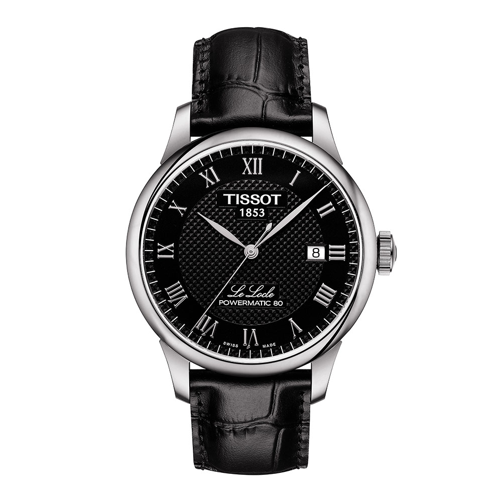 Tissot Le Locle Powermatic 80 T006.407.16.053.00 Stainless steel Black leather strap Black color dial Latin numbered