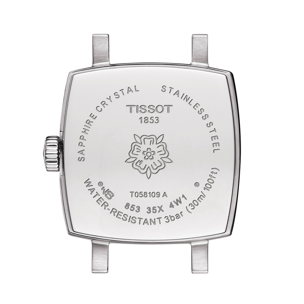 Tissot Lovely Square T058.109.11.036.01 Quartz Ανοξείδωτο ατσάλι Μπρασελέ Ασημί χρώμα καντράν Διαμάντια