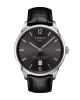 TISSOT Chemin Des Tourelles Powermatic 80 T099.407.16.447.00 Quartz Ανοξείδωτο ατσάλι Μαύρο δερμάτινο λουρί Μαύρο χρώμα καντράν