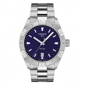 Tissot PR 100 Spor Gent T101.610.11.041.00 Quartz Ανοξείδωτο ατσάλι Μπρασελέ Μπλε καντράν