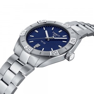 Tissot PR 100 Spor Gent T101.610.11.041.00 Quartz Ανοξείδωτο ατσάλι Μπρασελέ Μπλε καντράν