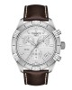 Tissot PR 100 Spor Gent T101.617.16.031.00 Quartz χρονογράφος Ανοξείδωτο ατσάλι Δερμάτινο καφέ λουρί Ασημί καντράν