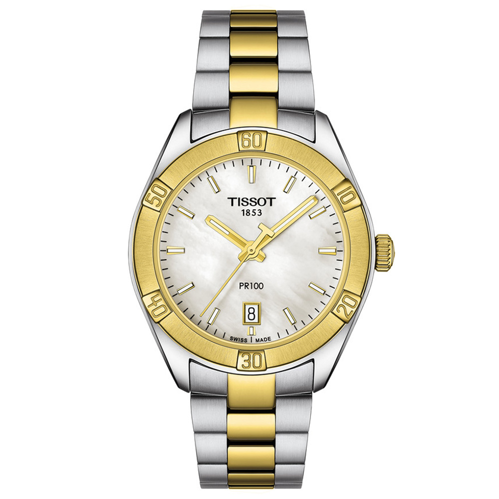 TISSOT PR 100 T101.910.22.111.00 Quartz Ανοξείδωτο ατσάλι Μπρασελέ Φιλντίσι χρώμα καντράν