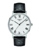TISSOT T-Classic Everytime T109.410.16.033.01 Quartz Ανοξείδωτο ατσάλι Μαύρο δερμάτινο λουρί Λευκό χρώμα καντράν