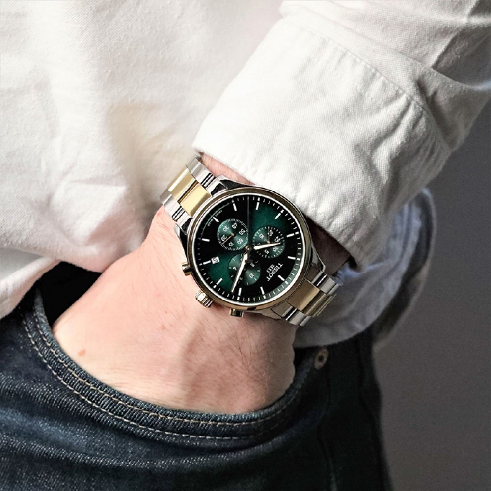 TISSOT Chrono XL Classic T116.617.22.091.00 Αυτόματο Ανοξείδωτο ατσάλι μπρασελέ πράσινο χρώμα καντράν 