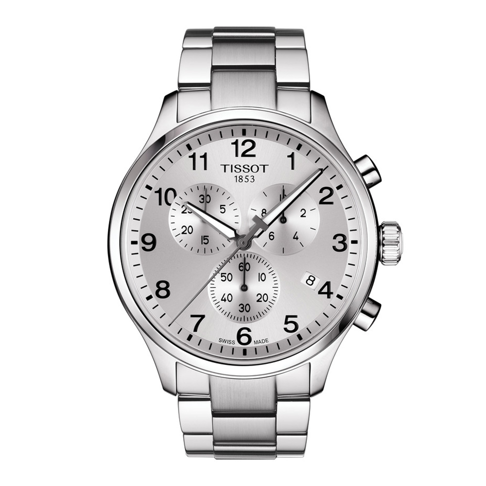 TISSOT Chrono XL Classic T116.617.11.037.00 Quartz Ανοξείδωτο ατσάλι Μπρασελέ Λευκό χρώμα καντράν