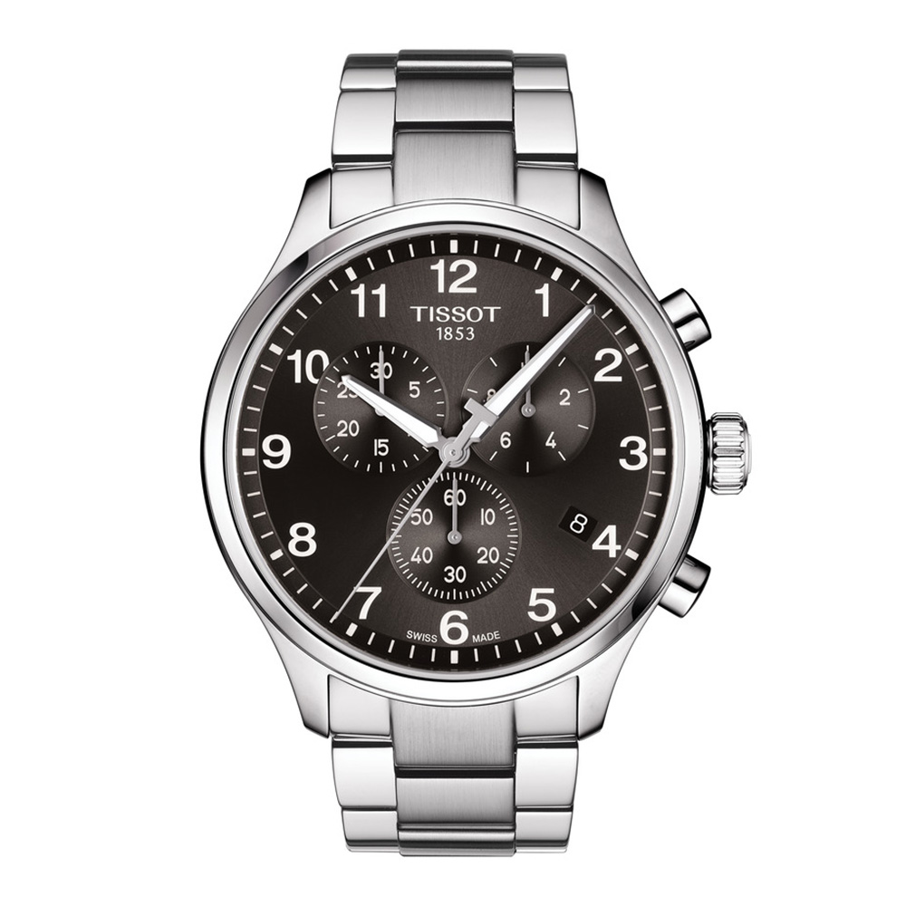 TISSOT Chrono XL Classic T116.617.11.057.01 Quartz Ανοξείδωτο ατσάλι Μπρασελέ Μαύρο χρώμα καντράν