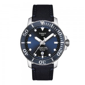 Tissot Seastar 1000 Powermatic 80 Silicium T120.407.17.041.01 Ανοξείδωτο ατσάλι Κεραμική στεφάνη Καταδυτικό Υφασμάτινο λουρί Καταδυτικό