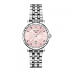 Tissot Carson Premium Lady T122.210.11.159.00 Quartz Ανοξείδωτο ατσάλι Μπρασελέ Πέτρες Τοπάζι στα σημεία της ώρας Φίλντισι καντράν