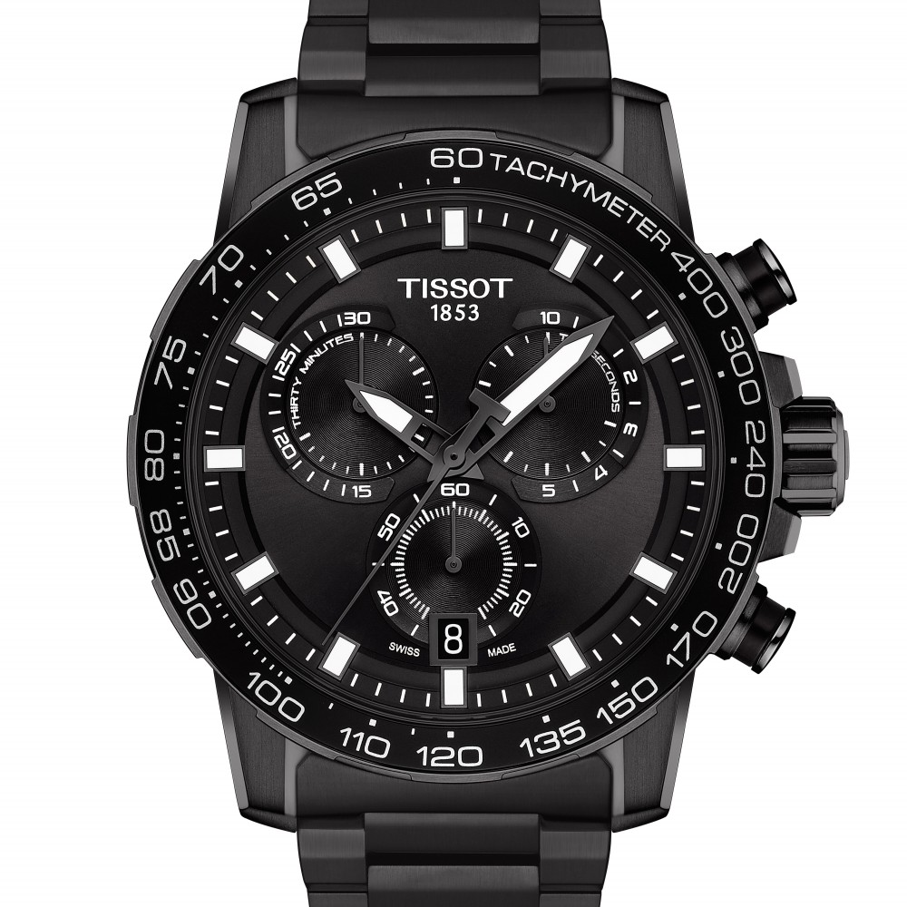 Tissot Supersport Chronograph T125.617.33.051.00 Quartz Ανοξείδωτο ατσάλι Μπρασελέ Μαύρο χρώμα καντράν