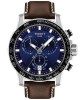 TISSOT Supersport Chronograph T125.617.16.041.00 Quartz χρονογράφος Ανοξείδωτο ατσάλι Καφέ δερμάτινο λουρί Μπλε χρώμα καντράν