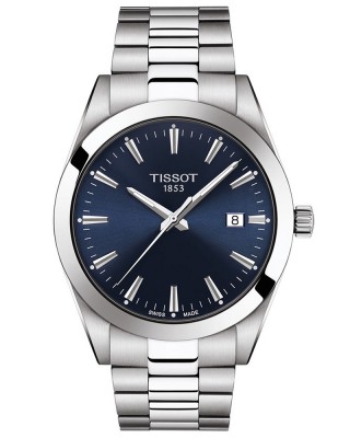 TISSOT T-Classic Gentleman T127.410.11.041.00 Quartz Ανοξείδωτο ατσάλι Μπρασελέ Μπλε χρώμα καντράν
