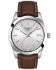 TISSOT T-Classic Gentleman T127.410.16.031.00 Quartz Ανοξείδωτο ατσάλι Καφέ δερμάτινο λουρί Λευκό χρώμα καντράν