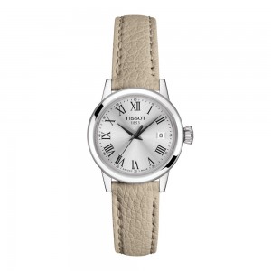 TISSOT Classic Dream Lady T129.210.16.033.00 Beige leather strap Silver color dial Latin numbered Quartz