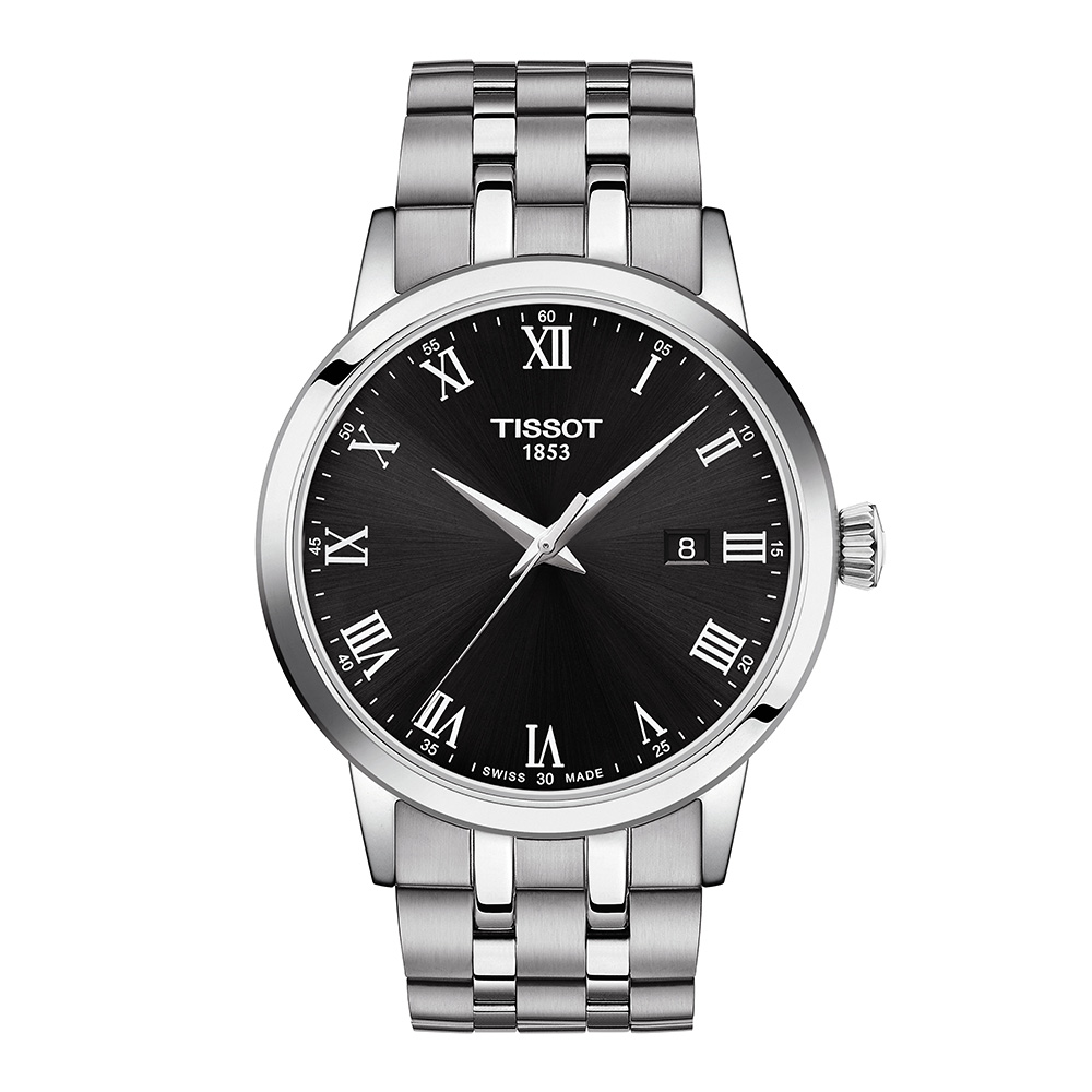 Tissot Classic Dream T129.410.11.053.00 Quartz Ανοξείδωτο ατσάλι Μπρασελέ Λατινική αρίθμηση Μαύρο Καντράν