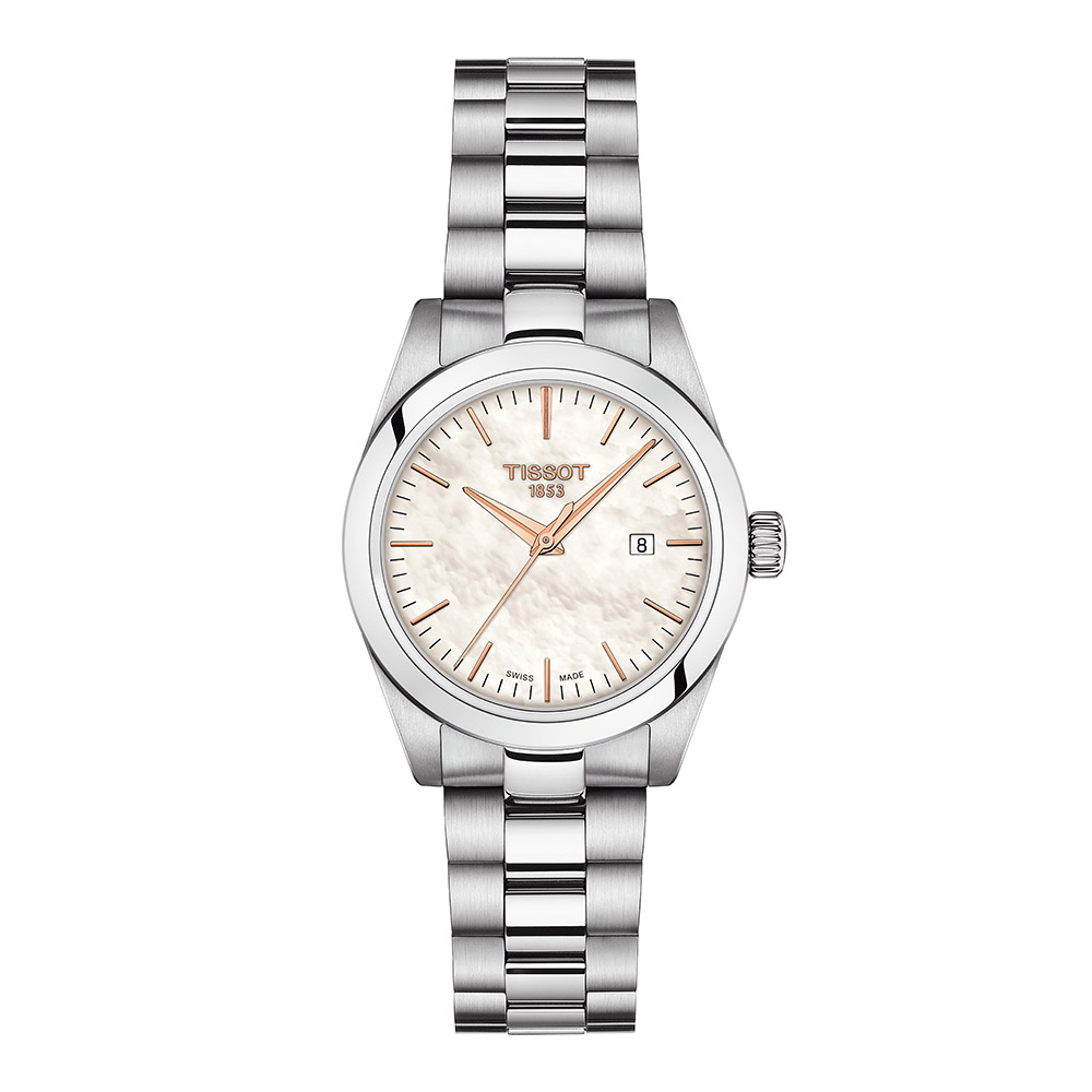 Tissot T-My Lady T132.010.11.111.00 Quartz Ανοξείδωτο ατσάλι Μπρασελέ Καντράν από πλάκα λευκού φιλντίσι