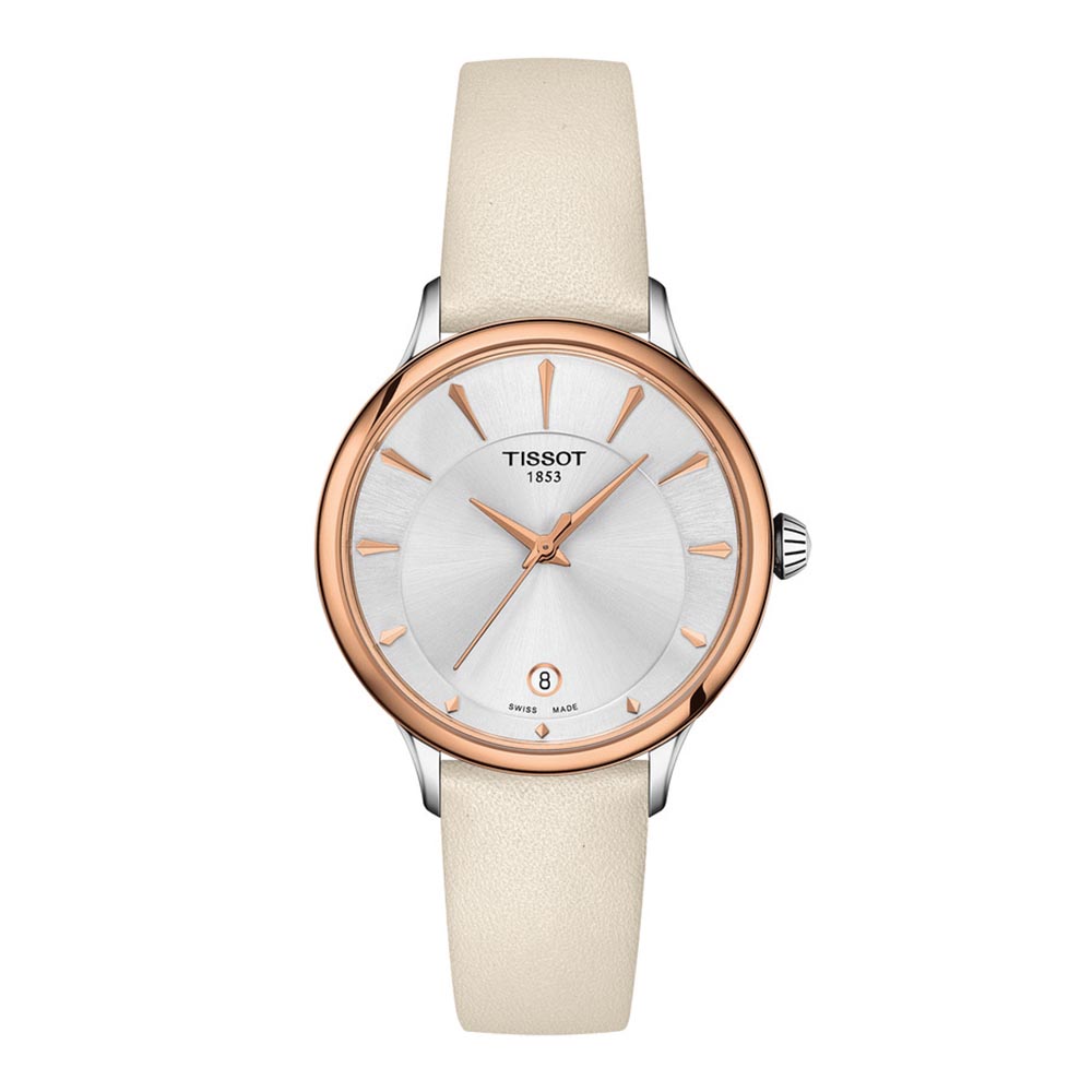 Tissot T-Lady T133.210.26.031.00 Quartz Ανοξείδωτο ατσάλι Ροζ δερμάτινο λουρί Καντράν από πλάκα λευκού φιλντίσι 