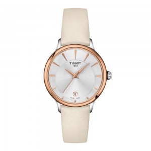 Tissot T-Lady T133.210.26.031.00 Quartz Ανοξείδωτο ατσάλι Ροζ δερμάτινο λουρί Καντράν από πλάκα λευκού φιλντίσι 