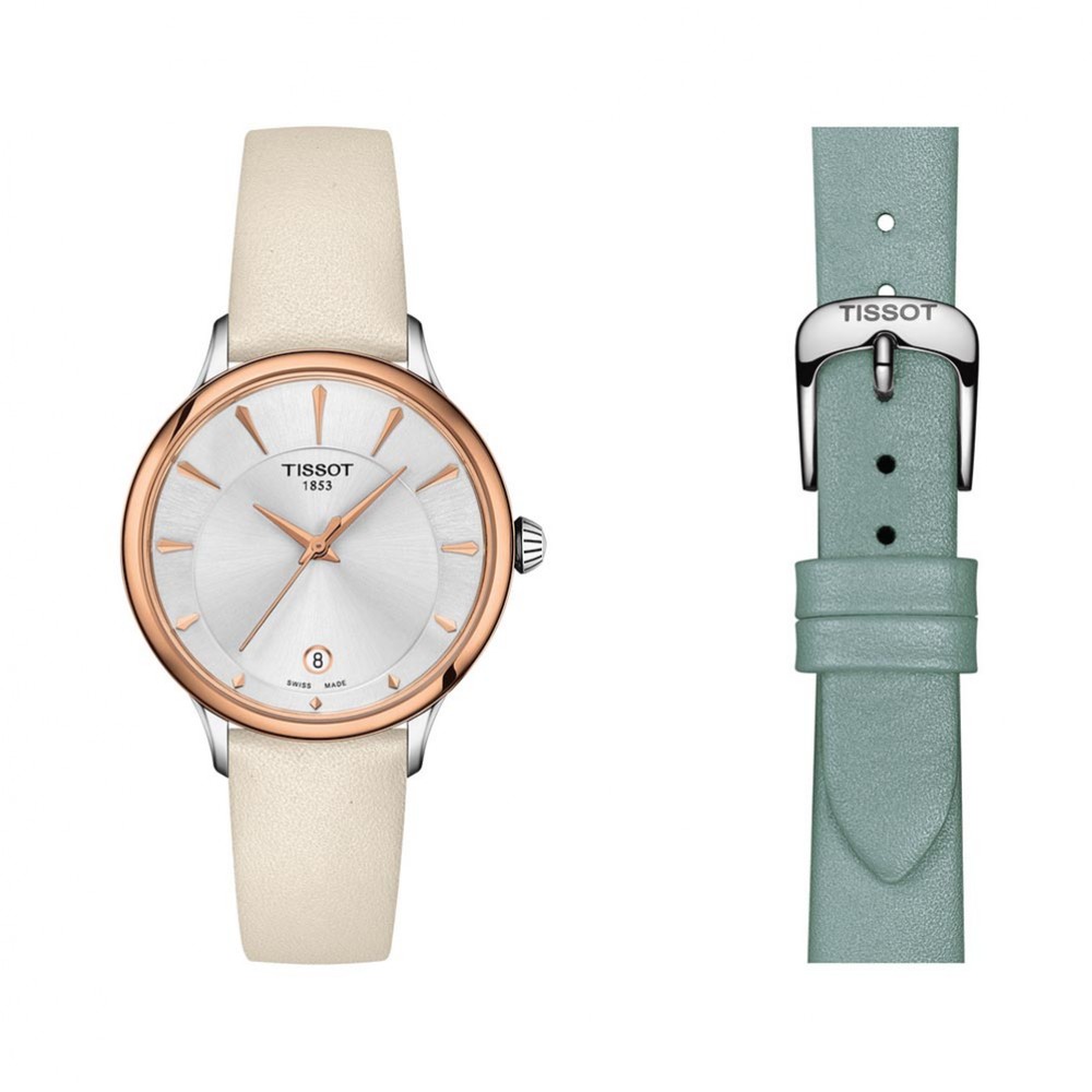 Tissot T-Lady T133.210.26.031.00 Quartz Ανοξείδωτο ατσάλι Ροζ δερμάτινο λουρί Καντράν από πλάκα λευκού φιλντίσι 