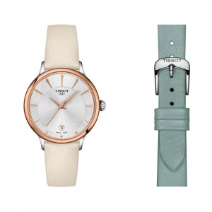 Tissot T-Lady T133.210.26.031.00 Quartz Ανοξείδωτο ατσάλι Ροζ δερμάτινο λουρί Καντράν από πλάκα λευκού φιλντίσι 