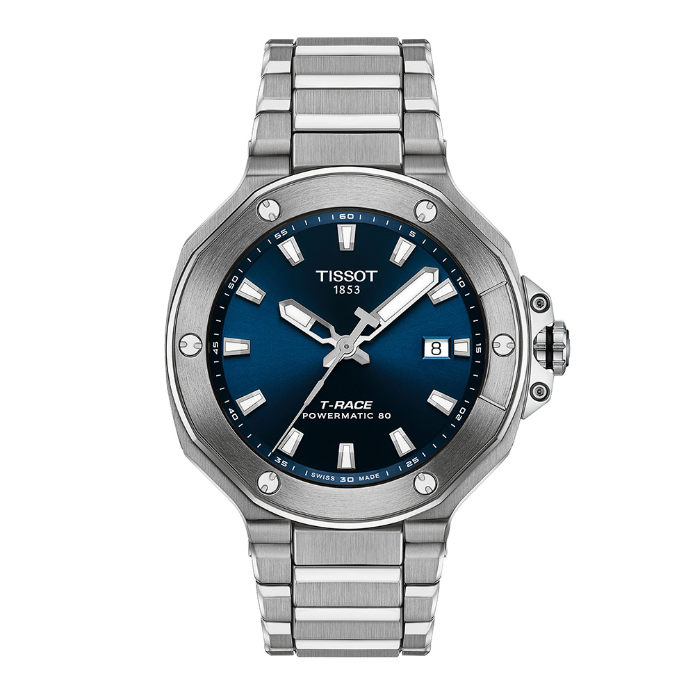 Tissot T-Race Powermatic 80 40MM T141.807.11.041.00 Ανοξείδωτο ατσάλι Μπρασελέ Μπλε χρώμα καντράν