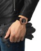 Tissot T-Race Powermatic 80 40MM T141.807.37.051.00 Επιχρυσωμένο ανοξείδωτο ατσάλι Μαύρο καουτσούκ λουρί Μαύρο χρώμα καντράν