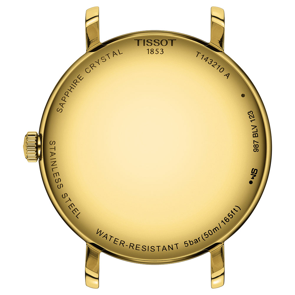 Tissot Everytime Lady T143.210.33.021.00 Quartz Επιχρυσωμένο ανοξείδωτο ατσάλι Μπρασελέ millanese Σαμπανιζέ χρώμα καντράν