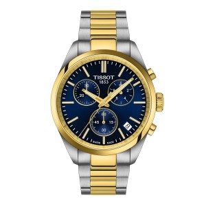 Tissot PR 100 T150.417.22.041.00 Quartz Χρονογράφος Ανοξείδωτο ατσάλι Διμεταλίκό μπρασελέ Μπλε χρώμα καντράν