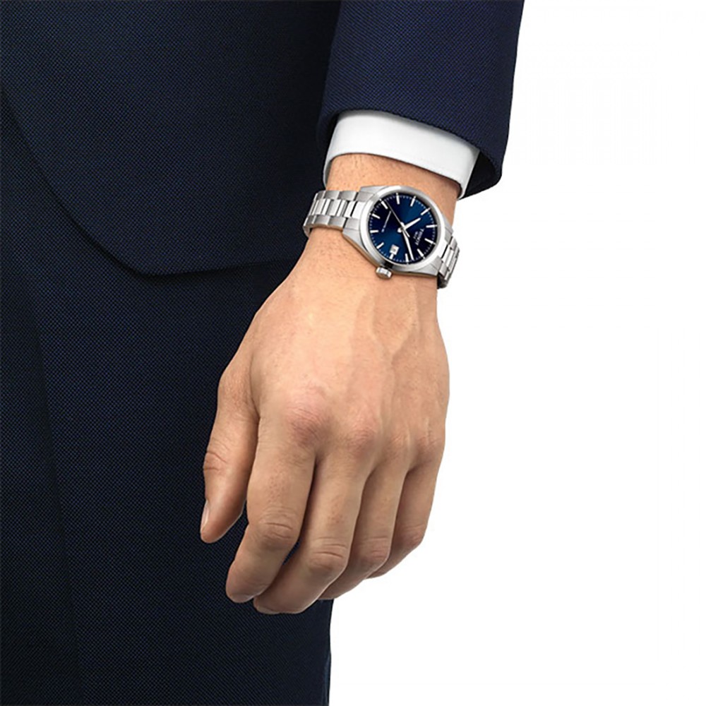 Tissot Gentleman T165.807.11.041.00 Ανοξείδωτο ατσάλι Μπρασελέ Μπλε χρώμα καντράν