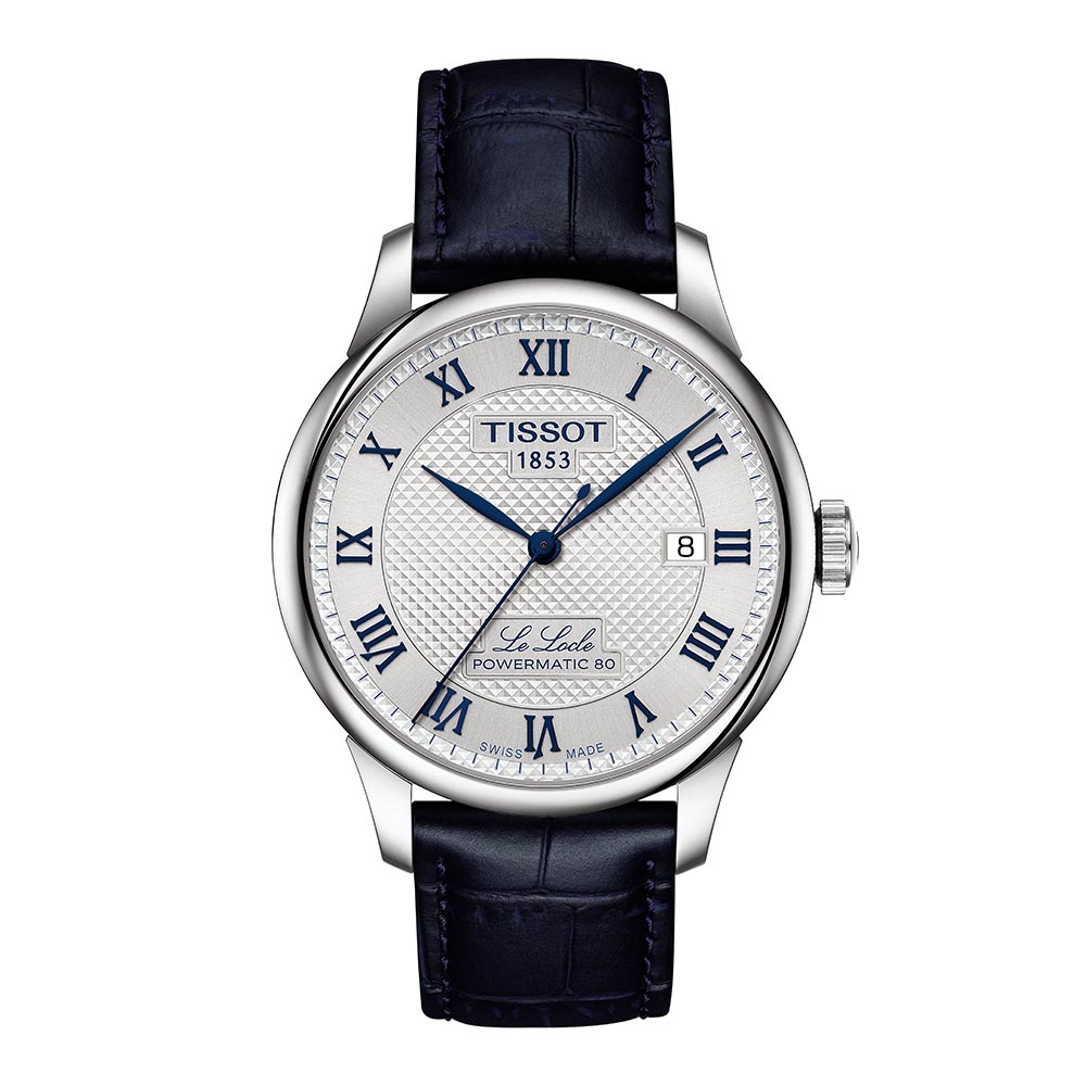Tissot Le Locle Powermatic 80 T006.407.11.033.03 Ανοξείδωτο ατσάλι Μπλε δερμάτινο λουρί Ασημί χρώμα καντράν Λατινική αρίθμηση