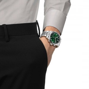 Tissot Chrono L T116.417.11.092.00 Ανοξείδωτο ατσάλι Μπρασελέ Πράσινο χρώμα καντράν
