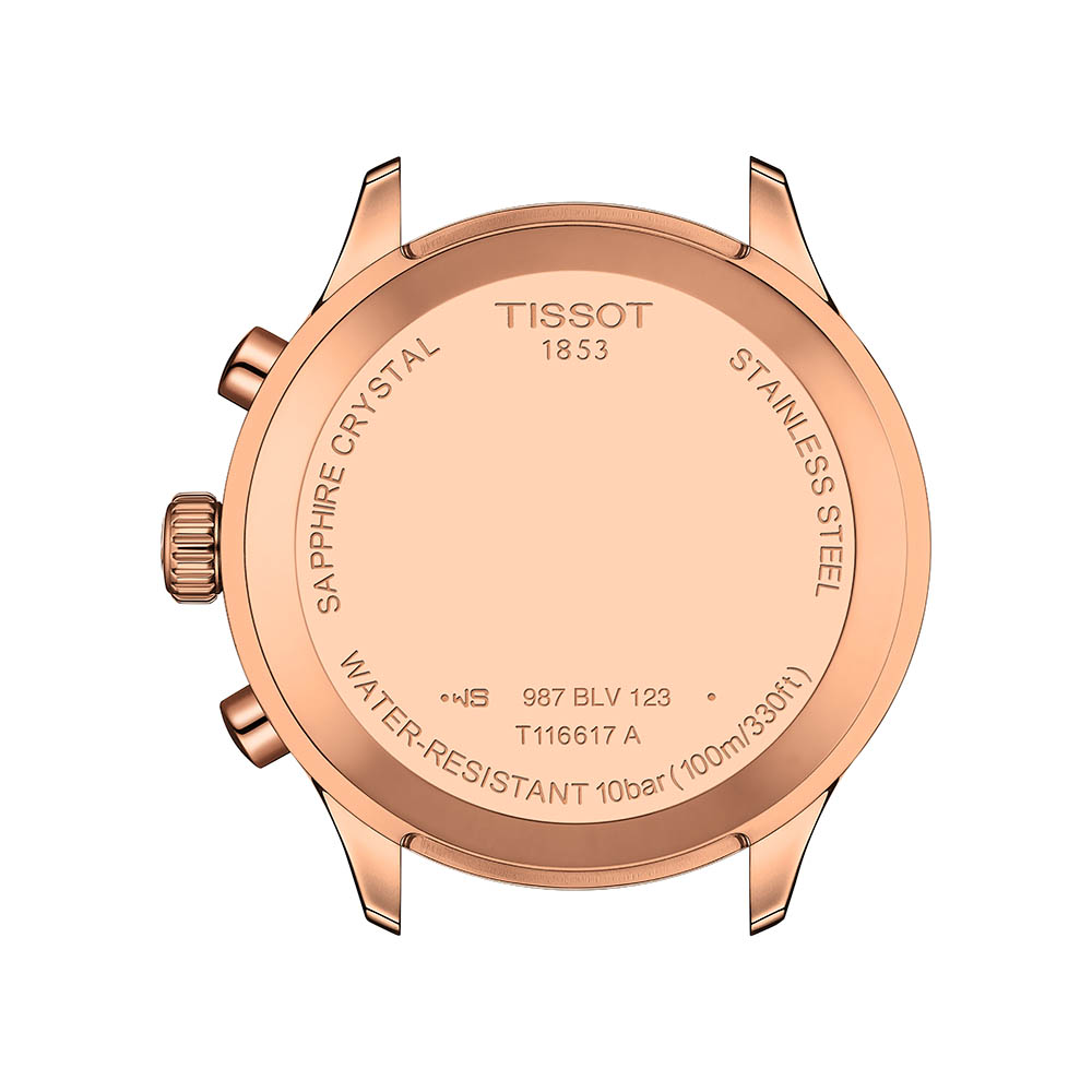 Tissot Chrono XL Classic T116.617.36.042.00 Ανοξείδωτο ατσάλι Μαύρο δερμάτινο λουρί Μπλε χρώμα καντράν