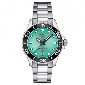 Tissot Seastar 1000 36mm T120.210.11.091.00 Quartz Ανοξείδωτο ατσάλι Μπρασελέ Τιρκουάζ χρώμα καντράν