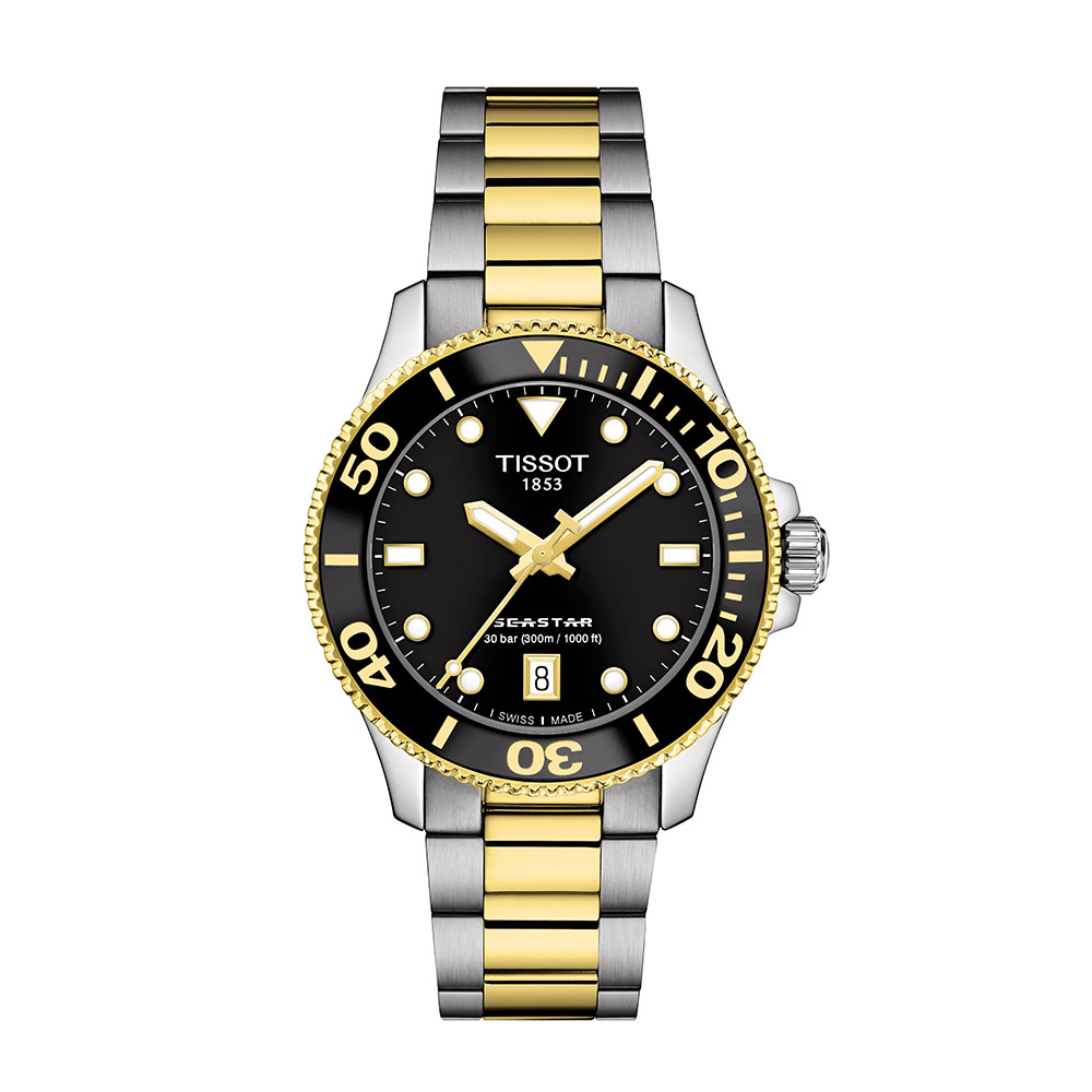 Tissot Seastar 1000 36MM T120.210.22.051.00 Quartz Ανοξείδωτο ατσάλι Μπρασελέ Μαύρο χρώμα καντράν Κεραμική στεφάνη Καταδυτικό