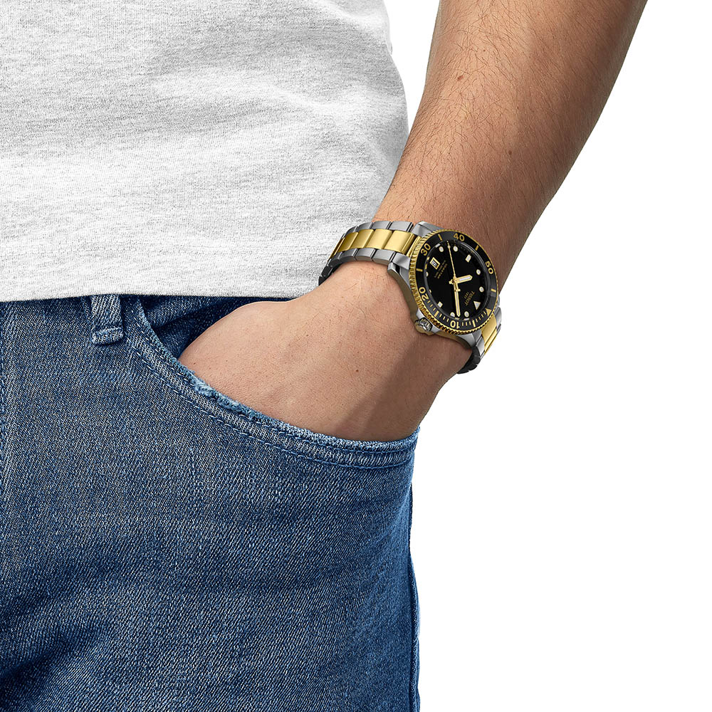 Tissot Seastar 1000 40MM T120.410.22.051.00 Quartz Ανοξείδωτο ατσάλι Μπρασελέ Μαύρο χρώμα καντράν Κεραμική στεφάνη Καταδυτικό