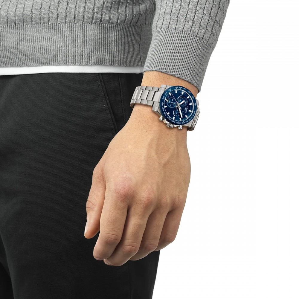 Tissot Supersport Chronograph T125.417.11.041.00 Quartz Ανοξείδωτο ατσάλι Μπρασελέ Μπλε χρώμα καντράν