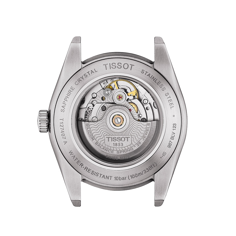 Tissot Gentleman Powermatic 80 silicium T127.407.11.351.00 Ανοξείδωτο ατσάλι Μπρασελέ Γαλάζιο χρώμα καντράν