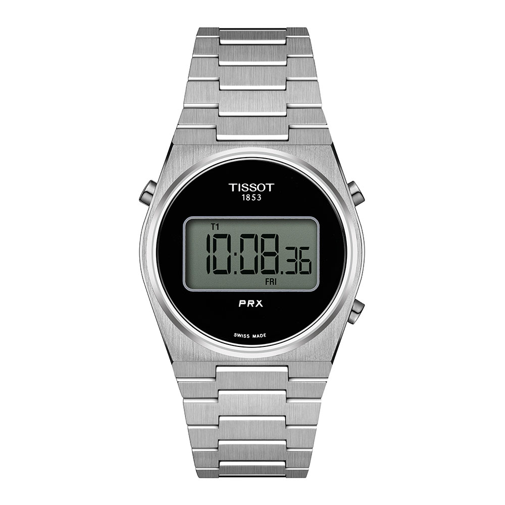 Tissot Prx Digital 35 MM T137.263.11.050.00 Quartz Ανοξείδωτο ατσάλι Μπρασελέ Μαύρο χρώμα καντράν