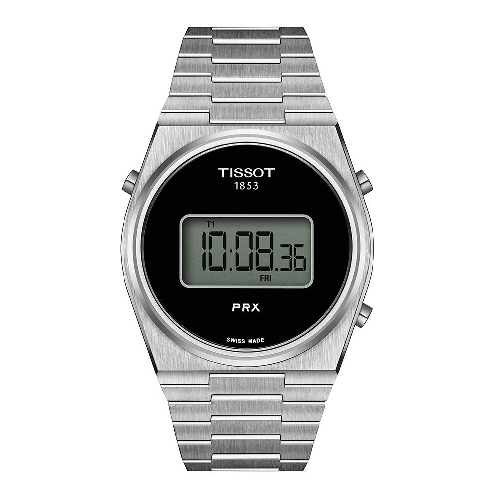 Tissot Prx Digital T137.463.11.050.00 Quartz Ανοξείδωτο ατσάλι Μπρασελέ Μαύρο χρώμα καντράν