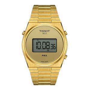 Tissot Prx Digital T137.463.33.020.00 Quartz Stainless steel Bracelet Yellow gold color dial