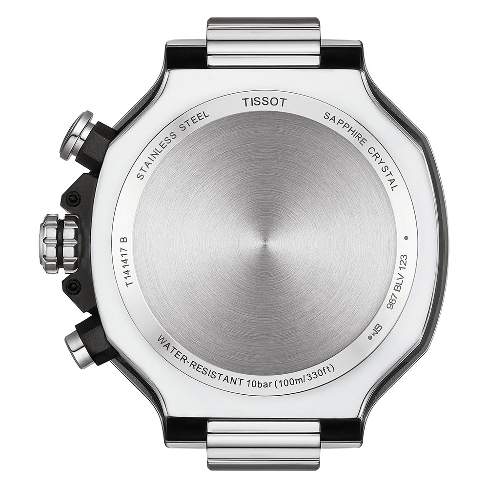 Tissot T-Race Chronograph T141.417.17.011.00 Quartz Ανοξείδωτο ατσάλι Μαύρο καουτσούκ λουρί Λευκό χρώμα καντράν