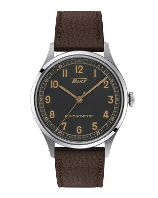 Tissot Heritage 1938 Automatic Cosc T142.464.16.062.00 Ανοξείδωτο ατσάλι Καφέ δερμάτινο λουρί Ανθρακί χρώμα καντράν