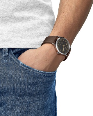 Tissot Heritage 1938 Automatic Cosc T142.464.16.062.00 Ανοξείδωτο ατσάλι Καφέ δερμάτινο λουρί Ανθρακί χρώμα καντράν