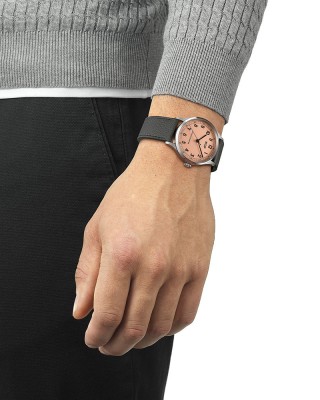 Tissot Heritage 1938 Automatic Cosc T142.464.16.332.00 Ανοξείδωτο ατσάλι Γκρι δερμάτινο λουρί Ροζ χρώμα καντράν