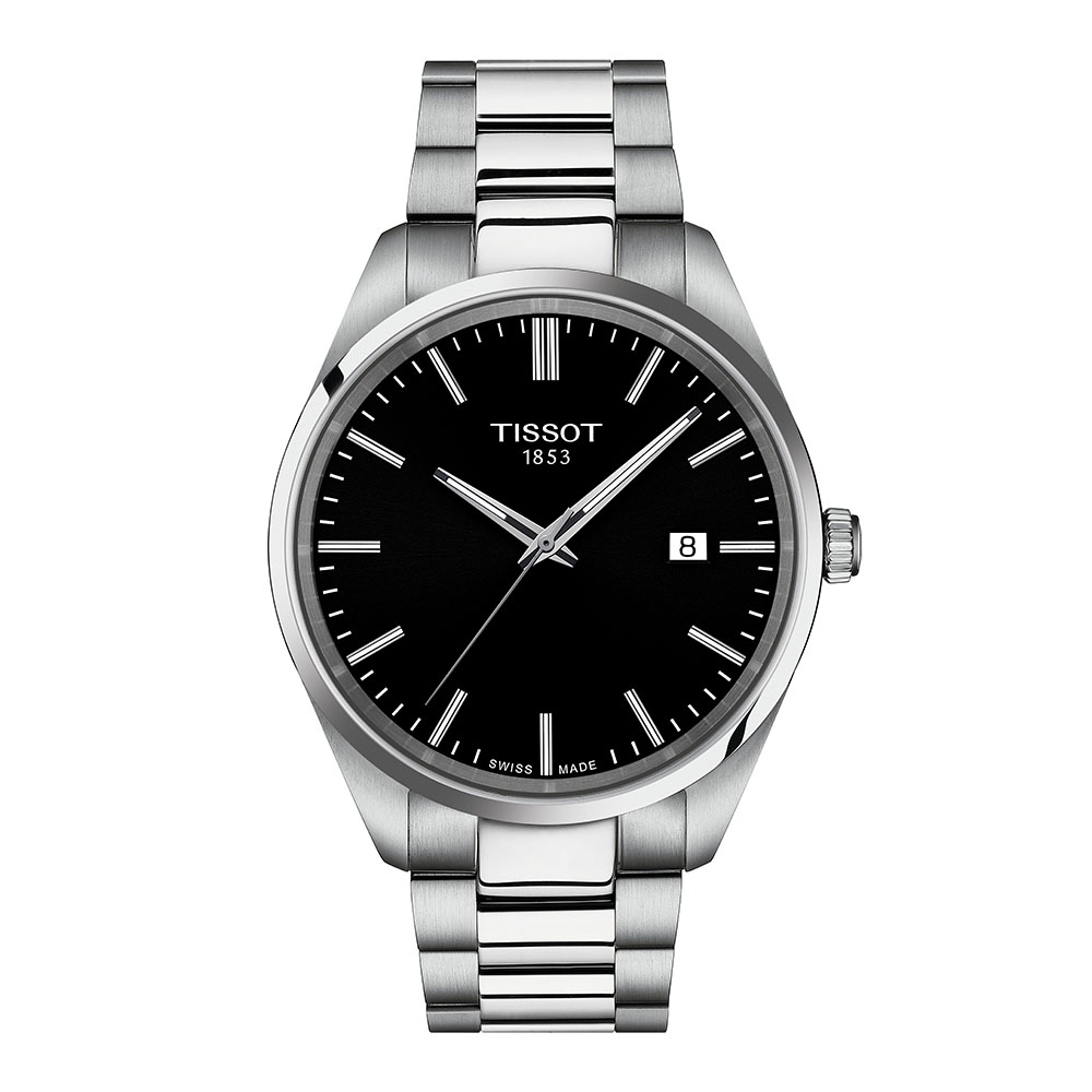 Tissot PR 100 T150.410.11.051.00 Quartz Ανοξείδωτο ατσάλι Μπρασελέ Μαύρο χρώμα καντράν