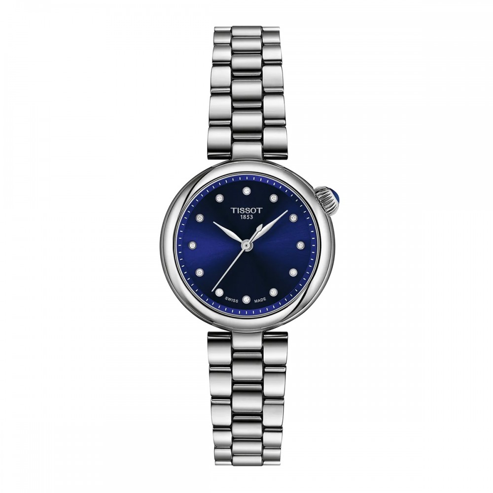 Tissot Desir 28mm T152.010.11.046.00 Αυτόματο Ανοξείδωτο ατσάλι Μπρασελέ Μπλε χρώμα καντράν Διαμάντια