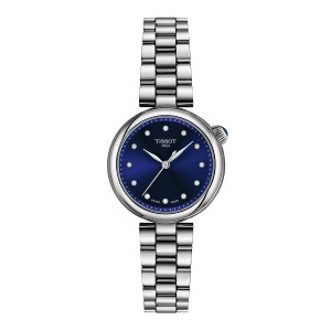 Tissot Desir 28mm T152.010.11.046.00 Αυτόματο Ανοξείδωτο ατσάλι Μπρασελέ Μπλε χρώμα καντράν Διαμάντια